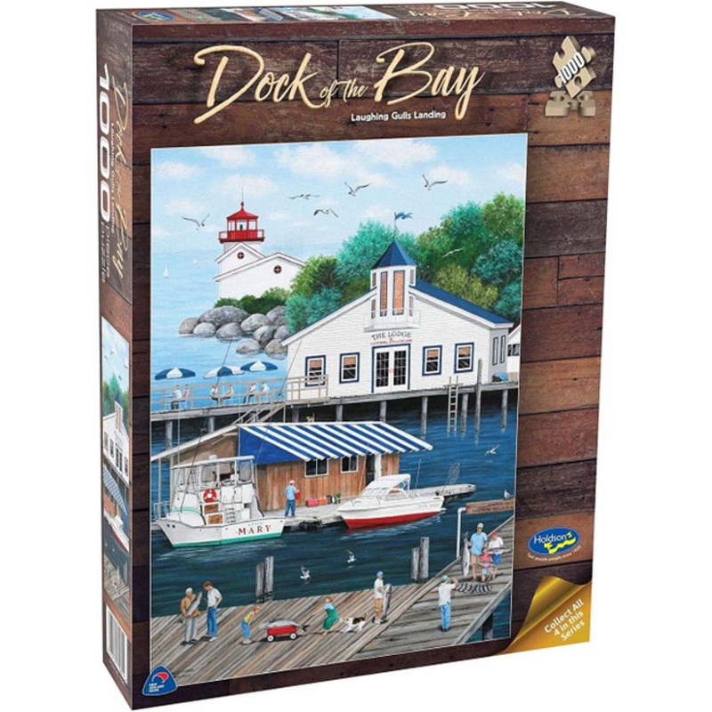 "Holdson 1000pc - Dock of The Bay - Laughing Gulls Landing Puzzle"