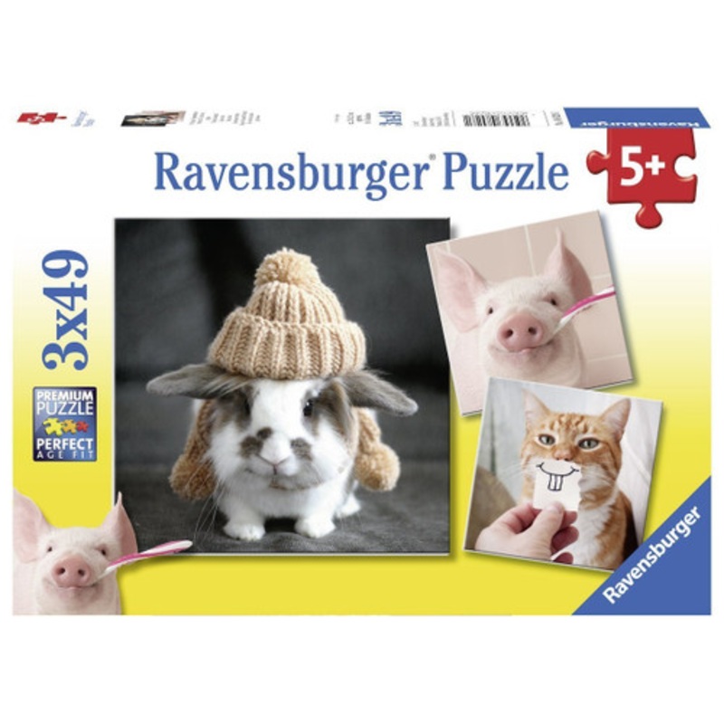 "Ravensburger 3x49pc - Funny Animal Portraits Puzzle"