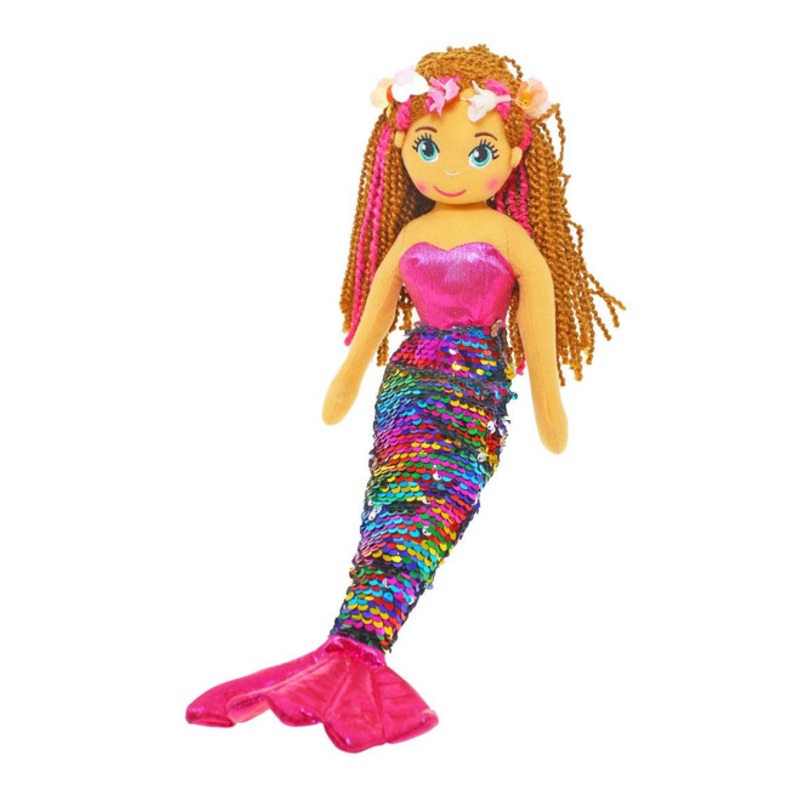 "Cotton Candy - 45cm Mermaid KAI Pink Multi with Sequin Tail"