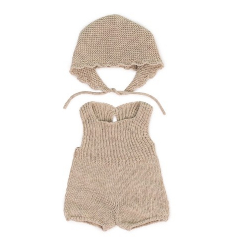 "Miniland Clothing 38cm - Eco Knitted Romper & Bonnet"