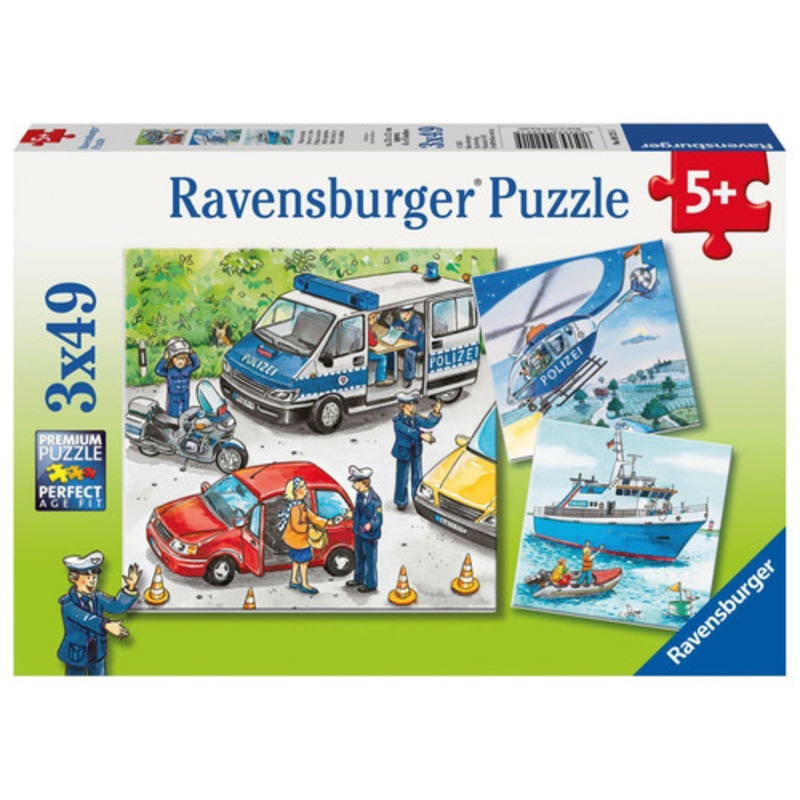 "Ravensburger 3x49pc - Police In Action Puzzle"