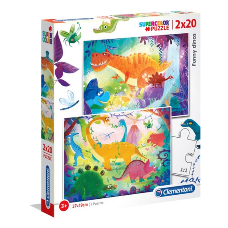 "Clementoni Puzzles - 2x20pc Funny Dinos"