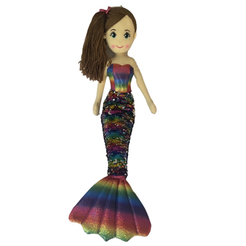 "Cotton Candy - 70cm Asia Rainbow Flip Sequinned Tail Mermaid"
