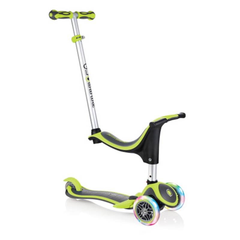 "GLOBBER Evo 5 in 1 Scooter with Light Up Front Wheels - Lime Green"