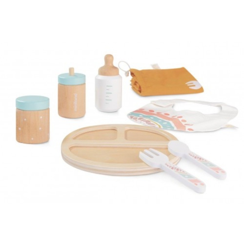 "Miniland - Doll Wooden Feeding Set