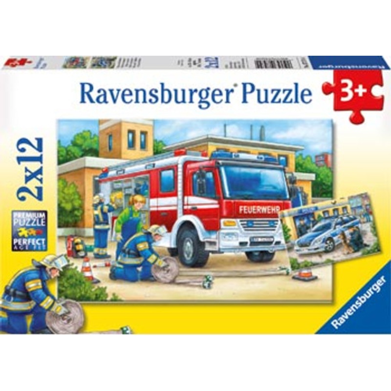 "Ravensburger 2x12pc - Police and Firefighters Puzzle"