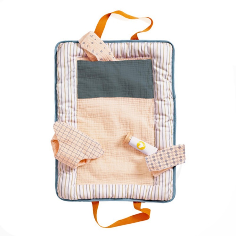 "Djeco - Pomea Collection - Blue Fly Doll Changing Bag Set"