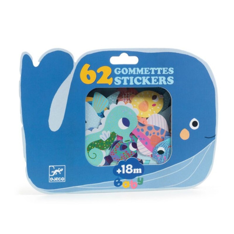 "Djeco - Sea Animals 62 Sticker Set"