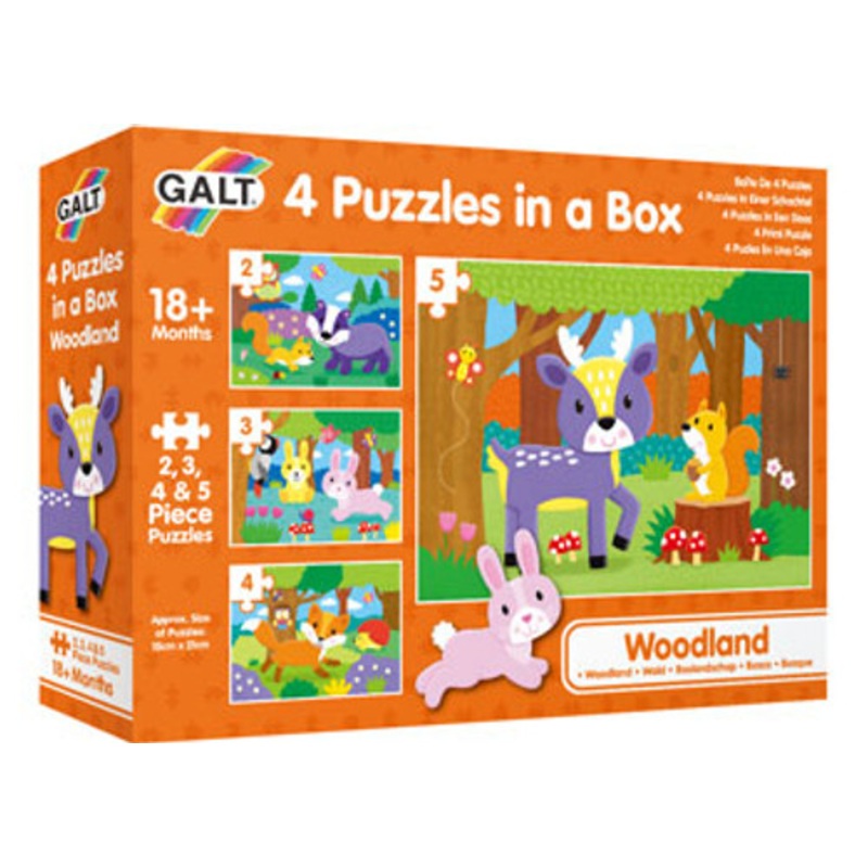 "Galt - Four Puzzles In A Box - Woodland"