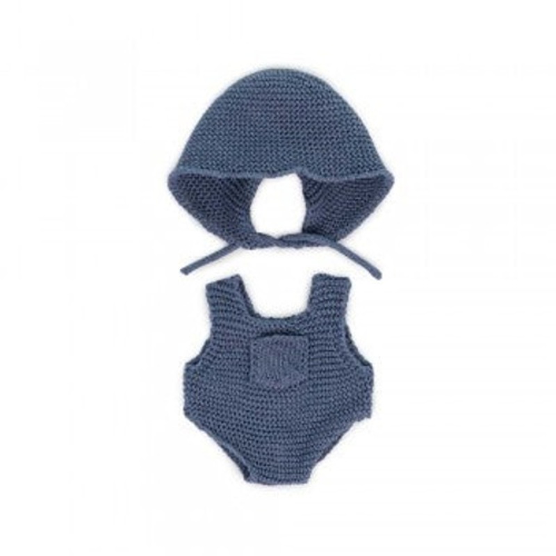 "Miniland Clothing 21cm - Eco Knitted Romper & Hood"
