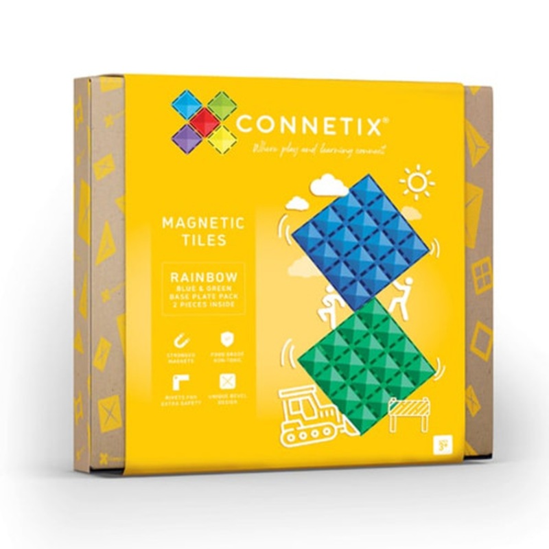 "Connetix - Rainbow Blue & Green Base Plate 2pc"