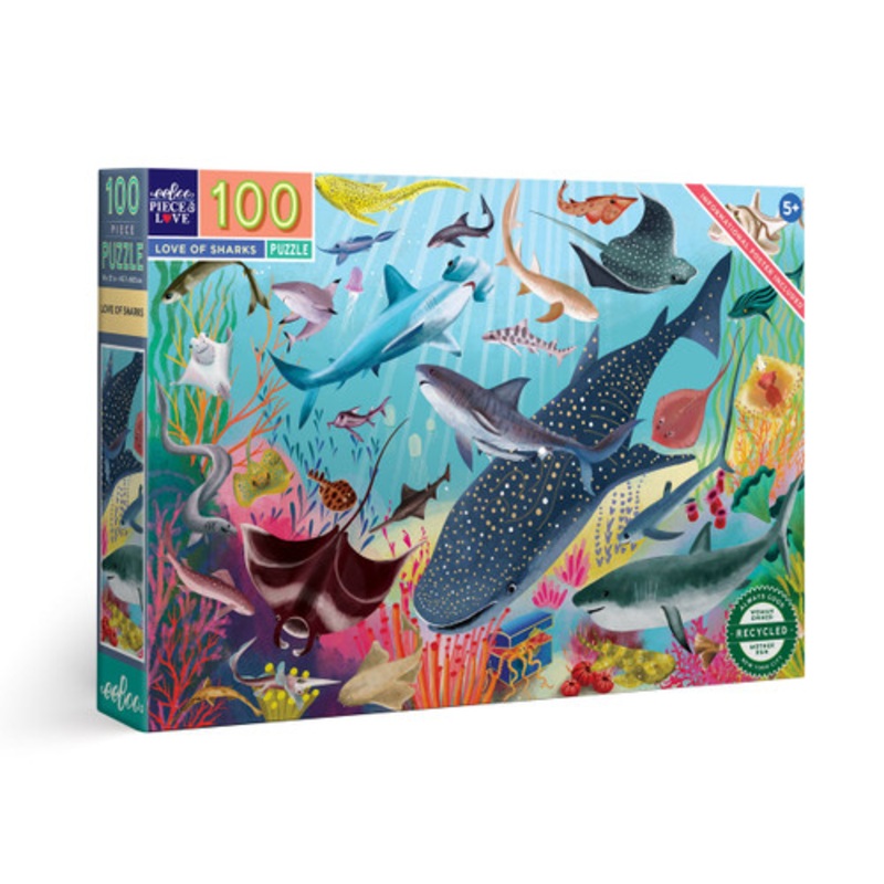 "eeBoo 100pc - Love of Sharks Puzzle"