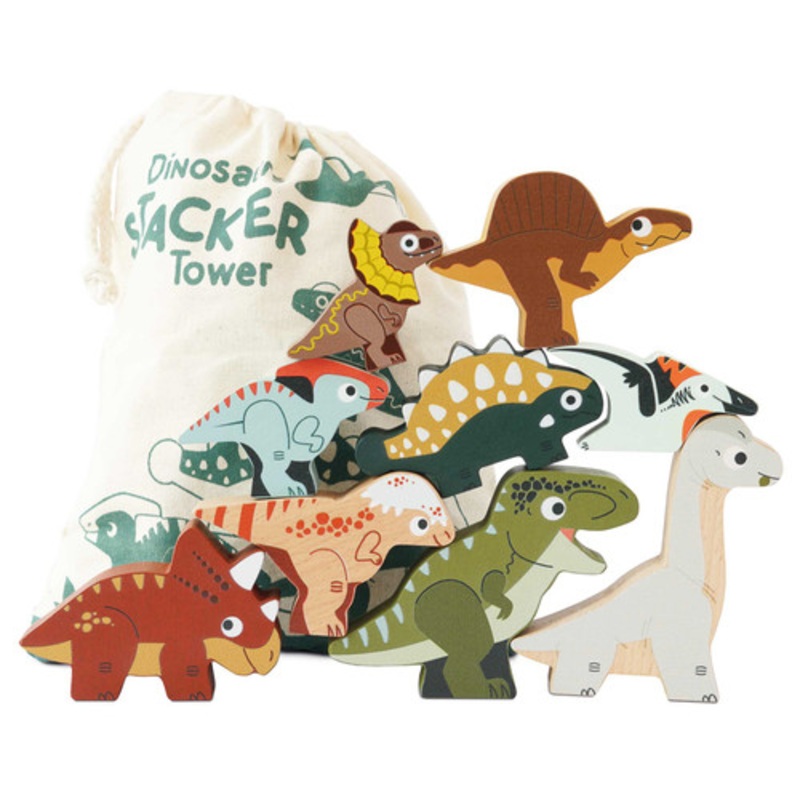 "Le Toy Van - Jurassic Stacking Dinosaurs & Bag"