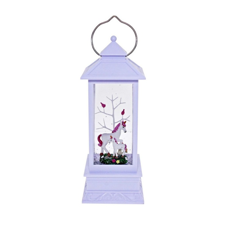 "Cotton Candy - White Lantern with Unicorn and Baby"