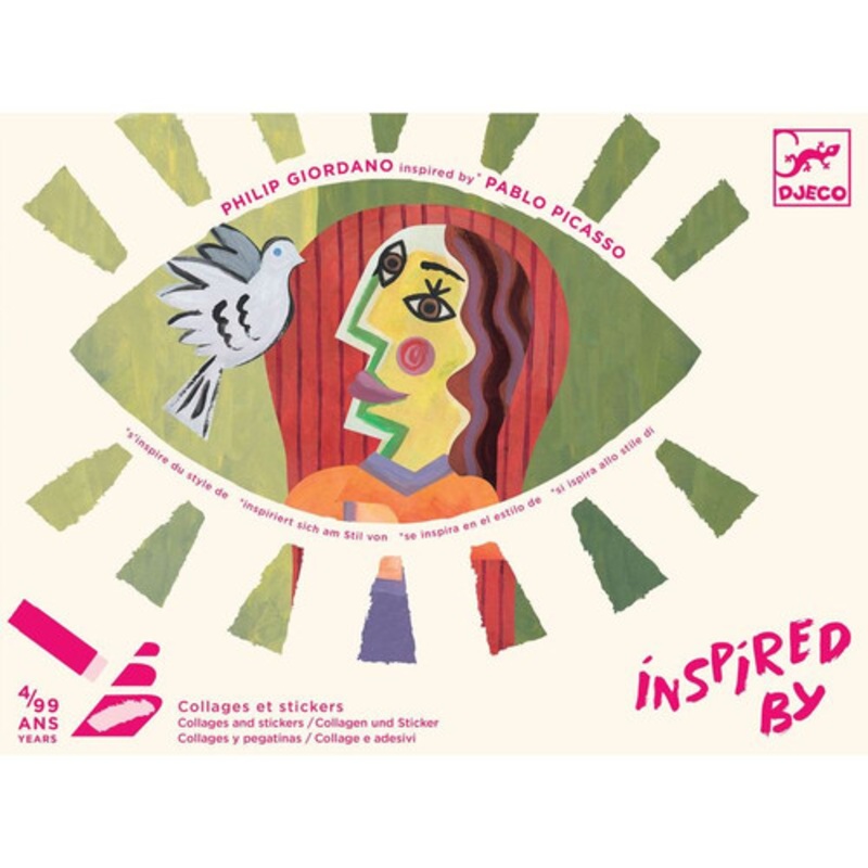 "Djeco - Inspired By Pablo Picasso - Square Heads Collage and Stickers"
