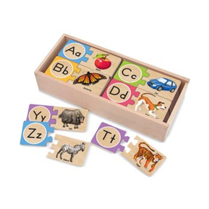 "Melissa & Doug -  Alphabet Wooden Puzzle Cards"