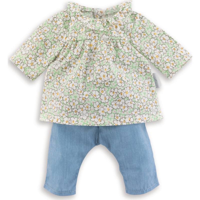 "Corolle Mon Grand Poupon - Floral Blouse & Pants Set - 36cm"
