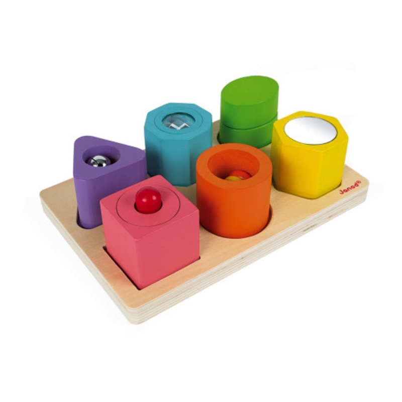"Janod - Wood Shapes & Sounds 6 Block Puzzles"