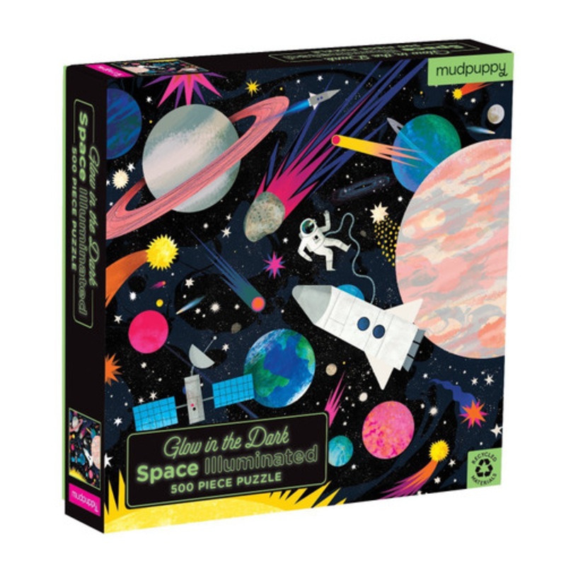 "Mudpuppy 500pc - Space Illumingated Glow in the Dark Puzzle"