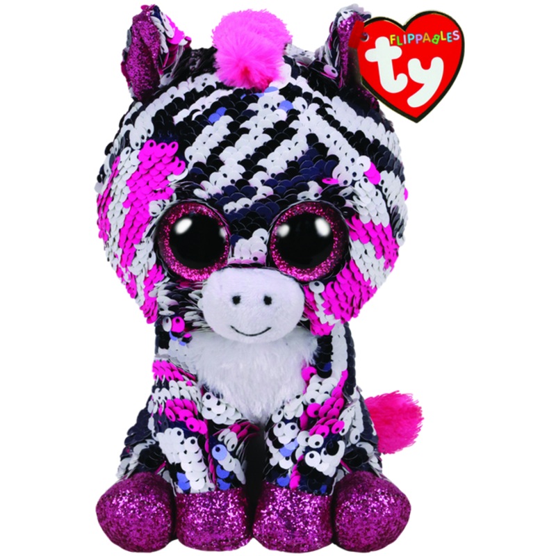 "TY Beanie Boos Regular Flippable - Zoey the Pink Zebra"