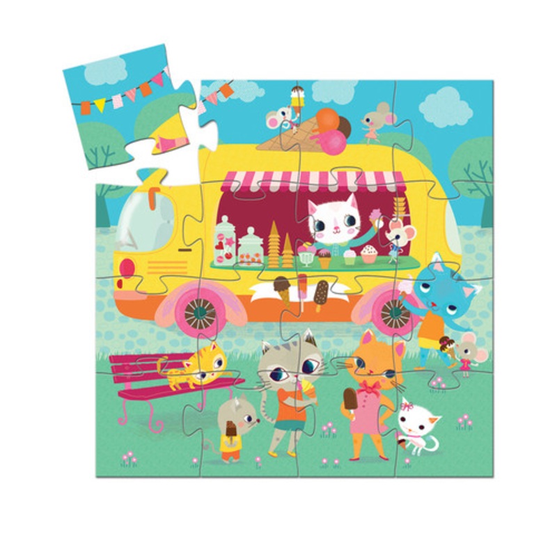 "Djeco Ice Cream Truck 16pc Silhouette Puzzle"