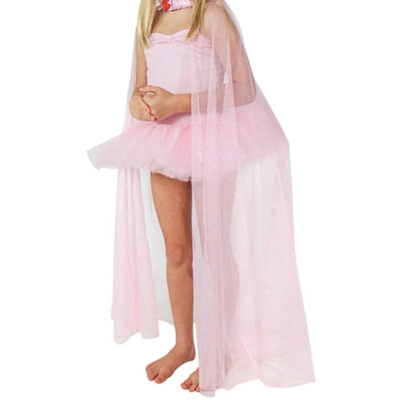 "Fairy Girls - Glittery Princess Bling Cape Light Pink"