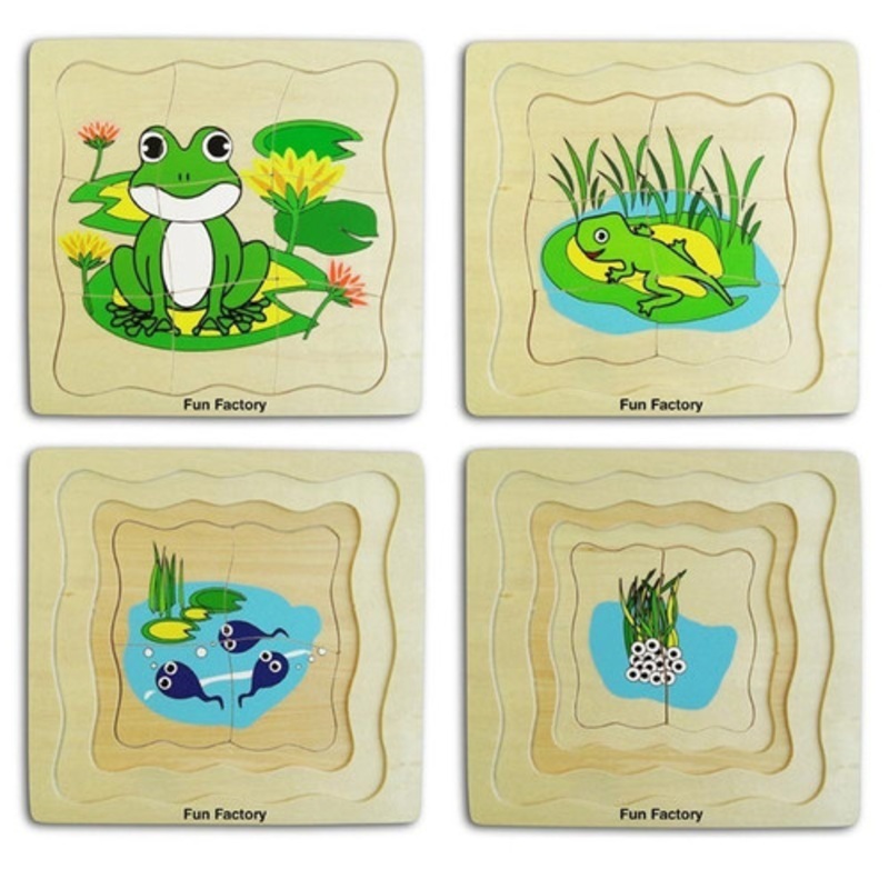 "Fun Factory - Wooden Puzzle 4 Layers Frog"