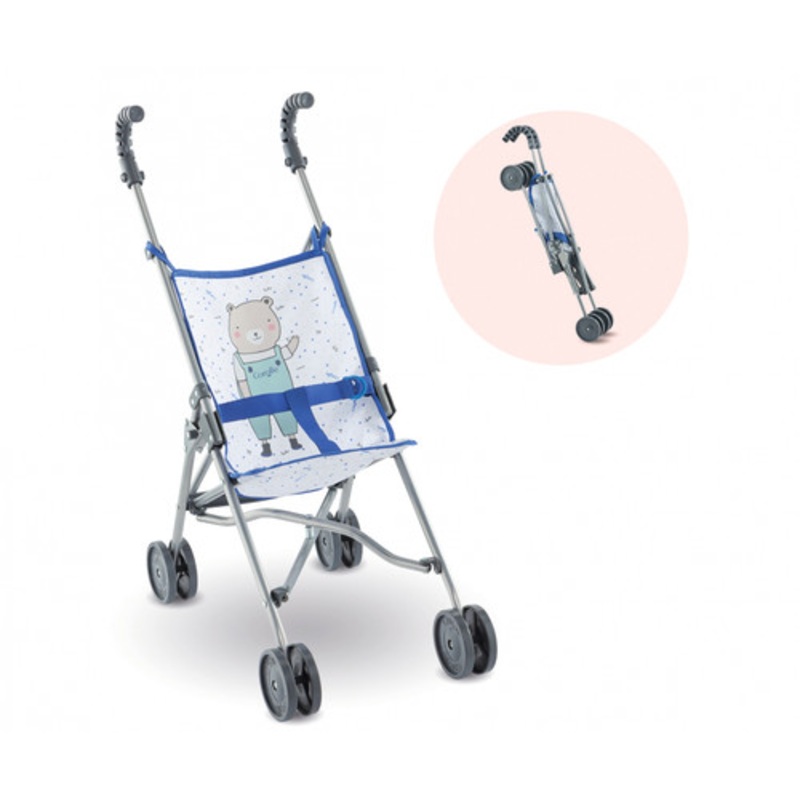 "Corolle Mon Grand Poupon - Blue Umbrella Stroller for 36/42/52cm Baby Dolls"