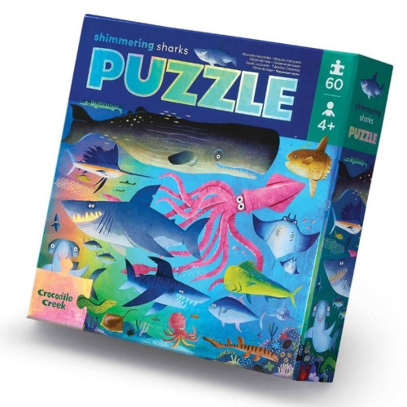 "Crocodile Creek Foil Puzzle 60 pc - Shimmering Shark"