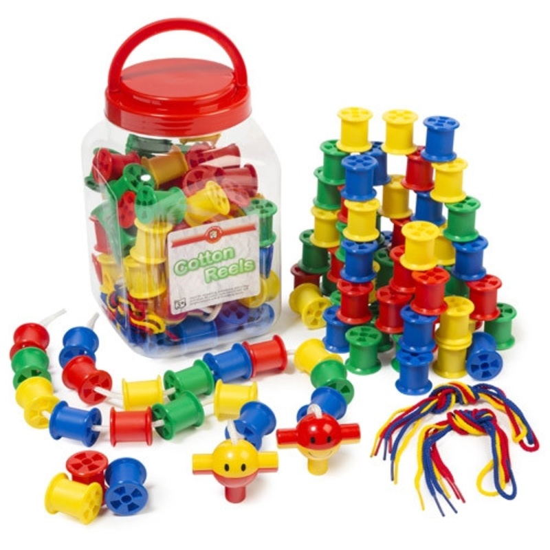 "Educational Colours - Cotton Reels Jar Of 80"