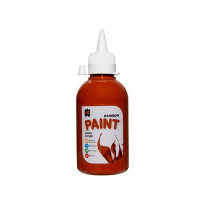 "Educational Colours - Rainbow Paint 250ml Burnt Sienna (Junior Student Acrylic)"