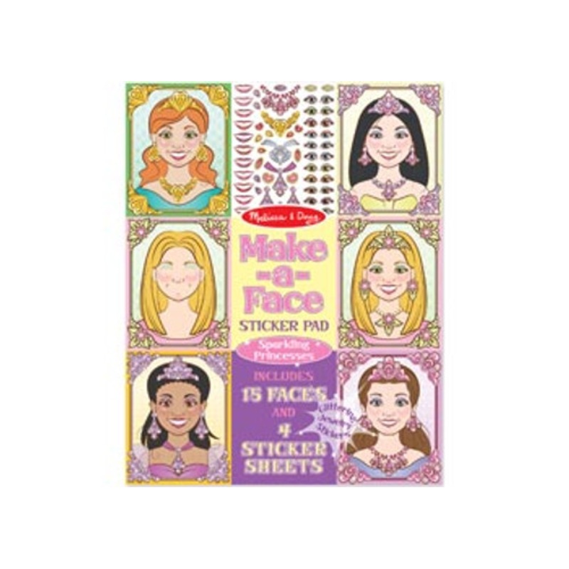 "Melissa & Doug - Make-A-Face Sparkling  Princess Sticker Pad"