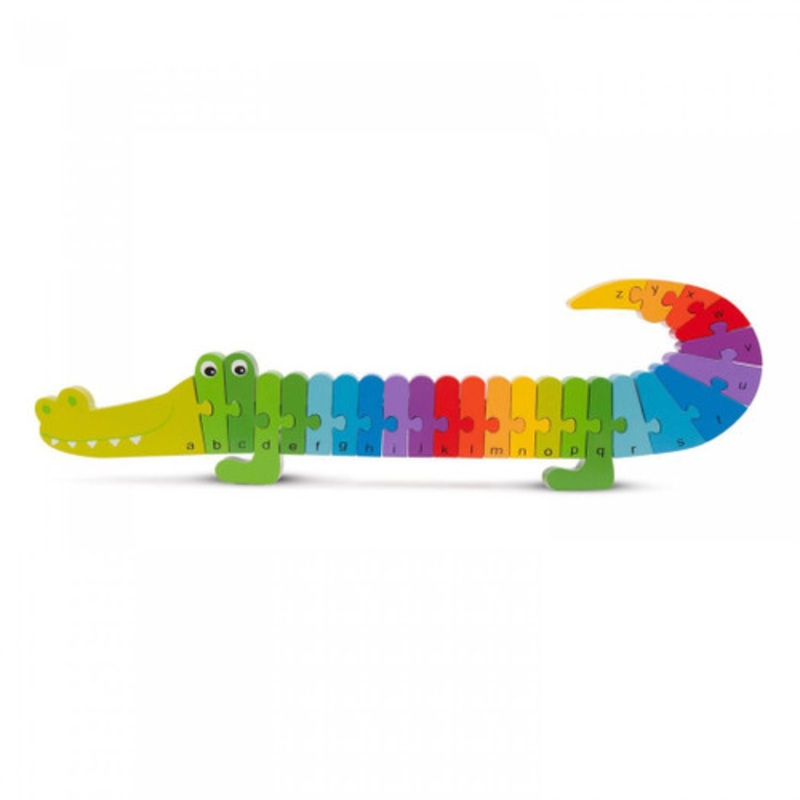 "New Classic Toys - Rainbow Crocodile Alphabet Puzzle"