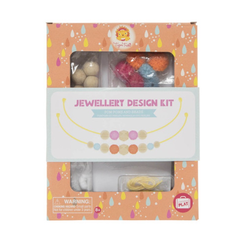 "Tiger Tribe Jewellery Design Kit - Pom Poms and Beads"