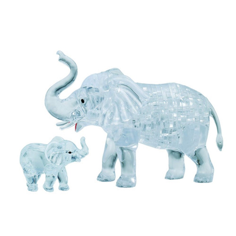 "Crystal Puzzle 3D - 2 Elephants"