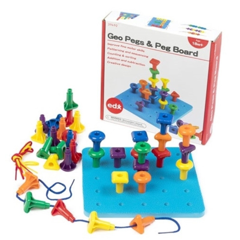 "edx Education - Geo Pegs And Peg Board *Minor Box Damage*"