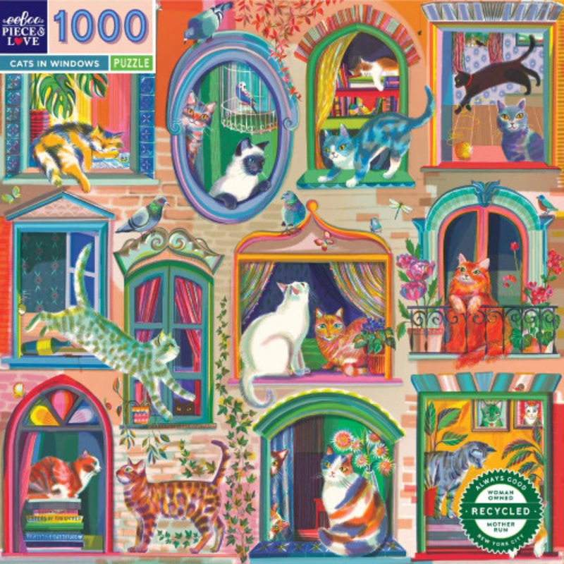 "eeBoo 1000pc - Cats in Window Puzzle"