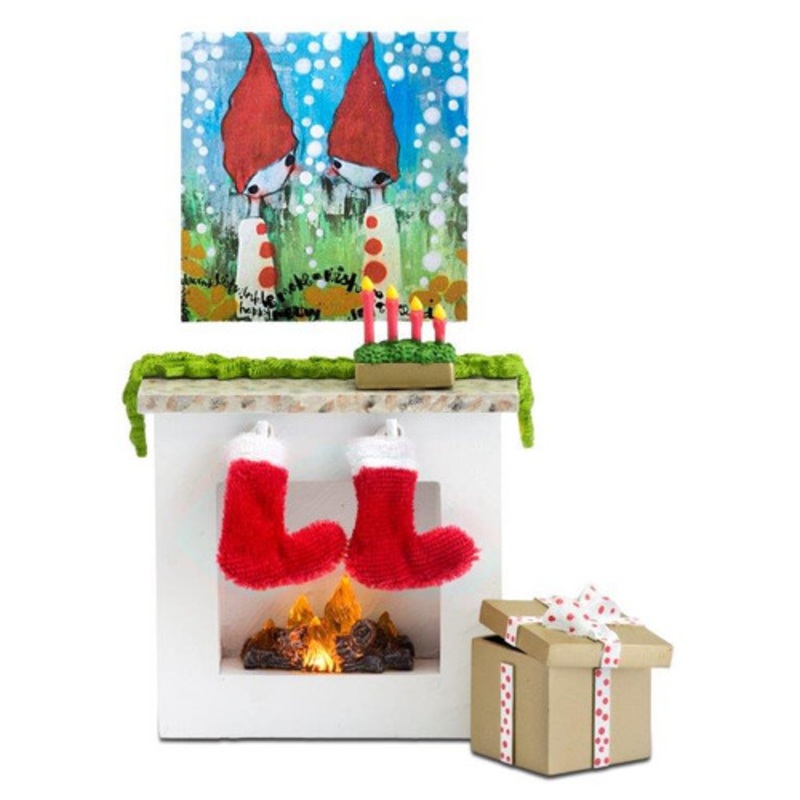 "Lundby - Fireplace Set with Christmas Stockings"