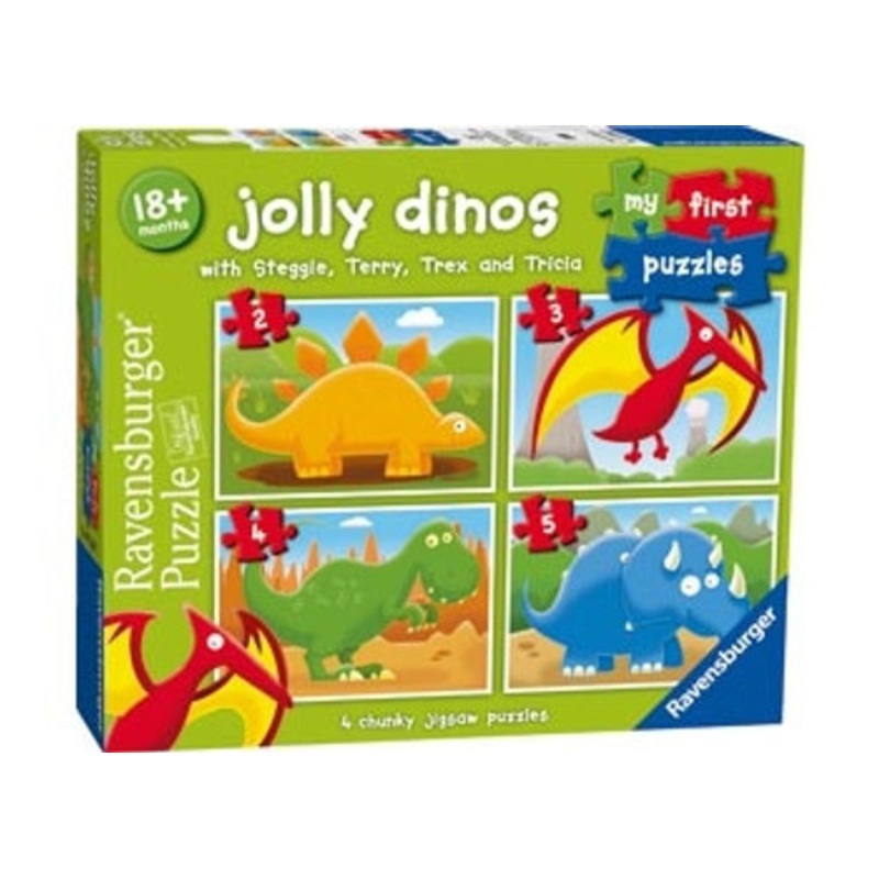 "Ravensburger- Jolly Dinos My First Puzzle 2 3 4 5pc-*Very slight damaged packaging*"