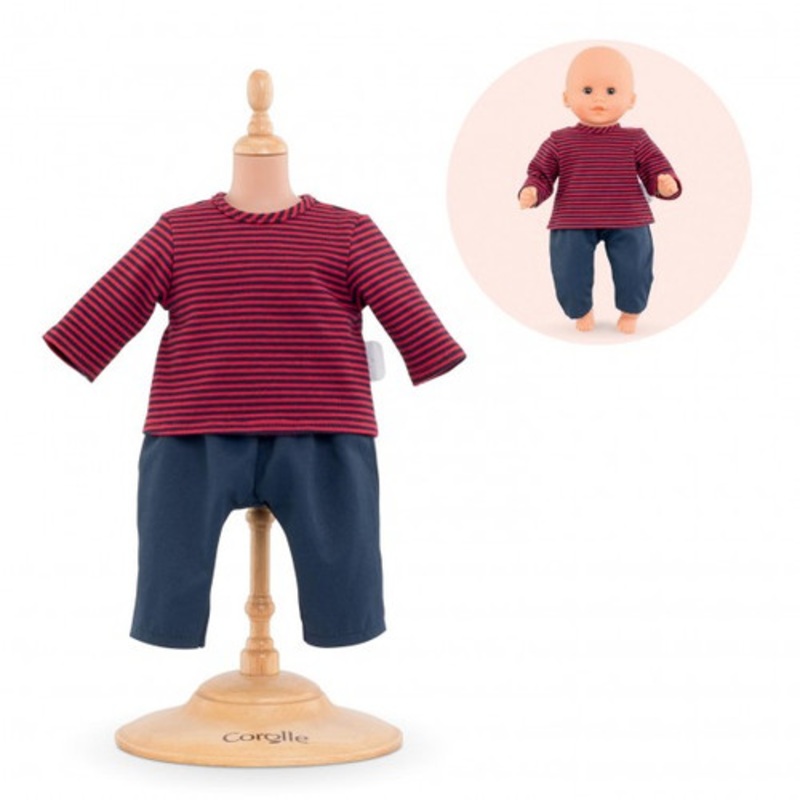 "Corolle Mon Premier - Red Striped T-shirt & Pants Set - 30cm"