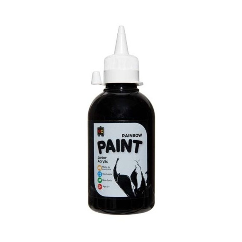 "Educational Colours - Rainbow Paint 250ml Black (Junior Student Acrylic)"