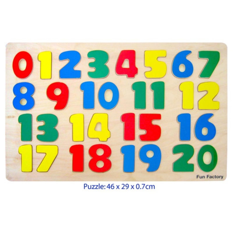 "Fun Factory - Wooden Puzzle Raised - Numbers"