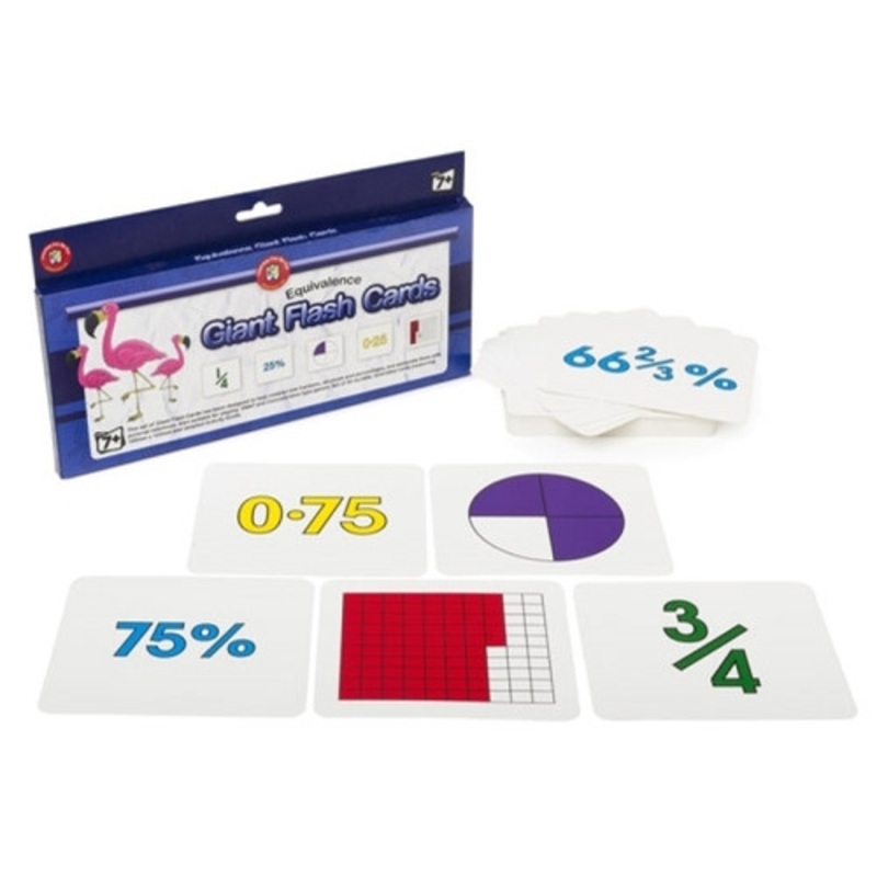 "Learning Can Be Fun - Equivalence Giant Flash Cards - Fraction to Decimal to Percentage Cards"