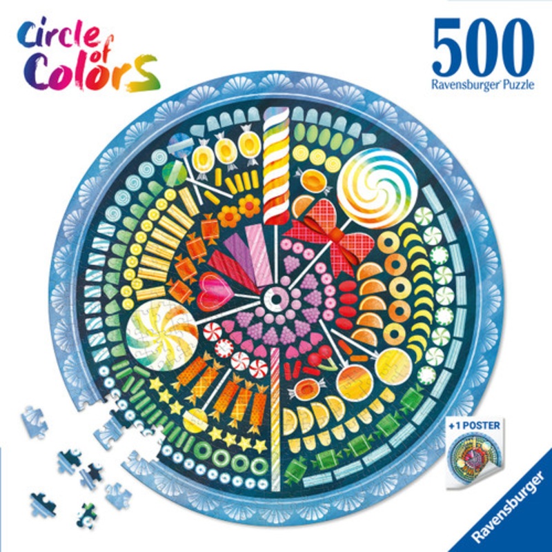 "Ravensburger 500pc - Circle of Colors Candy Puzzle**Slight Damage to corner**"