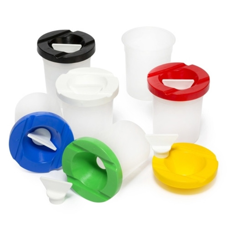 "Educational Colours - Safety Paint Pot Set of 6 with Stopper (BGRYBW)"