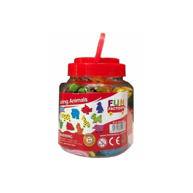 "Fun Factory - Wooden Lacing Animals In a Jar"