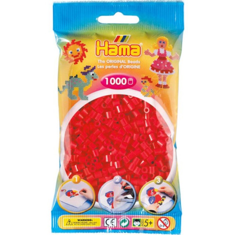 "Hama Beads - Red - 1000 Beads"