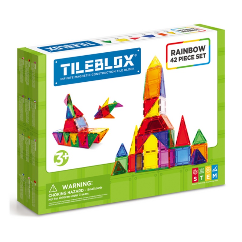 "Magformers TILEBLOX - Rainbow 42pc Set"