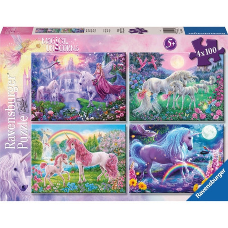 "Ravensburger 4x100pc - Magical Unicorn Bumper Pack Puzzles"