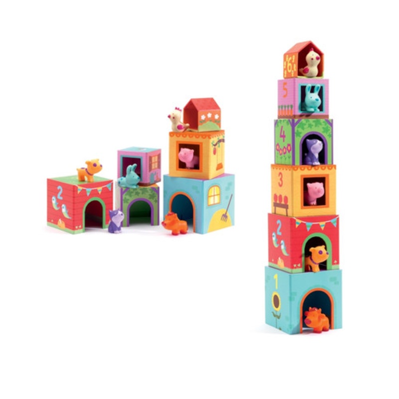 "Djeco - Blocks: Topani Farm with Animals"